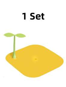 Cute Sprout Shaped Silicone Drain Stopper, Odor-Proof Drain Cover, Anti-Clogging Anti-Insect Drain Filter Pad, Suitable For Bathroom Sink, 1/5/10pcs (Yellow & White) - Multicolor - View 14