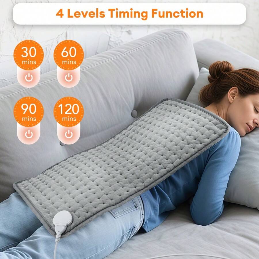30*60CM Electric Heating Pad, 4-Level Timer Function, 9-Level Temperature Adjustment, Auto Shut-Off, Suitable For Back, Abdomen, Shoulders, Knees And Legs, Suitable For Home And Office Use, Washable, Reusable, Winter Warm Blanket, Electric Heating Pad To Relieve Body Pain, Essential Winter Home Warmth Item, Perfect Holiday Gift For Parents, Men And Women