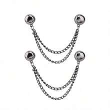 2pcs Multi-Function Magnetic Clothing Clips With Chain Attachment, Metal Button Clips For Quick Fixing Of Clothing, Scarves, Shirt Collars, Cuffs And More, With Magnetic Pin - Multicolor - View 14