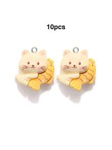 10/20/100pcs Resin Jewelry Accessories Cat Holding Fish Kitten Pendant DIY Handmade Bracelet Keychain Necklace Charm - Kitten - View 23