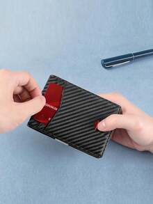 Anti-Theft Money Clip Superfine Leather Wallet With USD Clip Carbon Fiber Wallet With Multiple Card Slots Bifold Wallet Gift For Birthday/Father's Day Card Holder Card Holder Wallet Business Card Holder Credit Card Holder For Men Mini Wallet Card Wallet - Black - View 6