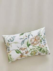 1pc Ink Wash Floral Print Pillowcase, Minimalist Elegant Pastoral Style Polyester Decorative Cushion Cover For Sofa, Suitable For All Seasons, Machine Washable, No Filling - Multicolor - View 7