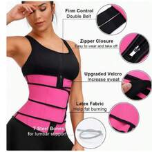 1pc Women's Adjustable Sauna Waist Trimmer, Sweat-Enhancing Waist Compression Wrap For Fitness, Sports And Body Shaping - Multicolor - View 1