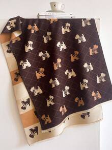 1pc Thick Cartoon Puppy Dog Rectangular Scarf 65*185cm, Brushed Polyester Faux Cashmere, Autumn Winter Shawl For Travel Party, Multi‑Use As Headscarf - Multicolor - View 15