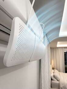Adjustable Air Conditioner Deflector, Anti-Direct Blow AC Shield, Universal Wall-Mounted Home AC Outlet Cover, Cold Air Deflector, White, Suitable For Infants, Children, Elderly, Wind-Blocking Gadget, All-Season Airflow Protection For Health, Essential For Comfortable Sleep, Suitable For Bedroom, Living Room, Children's Room, Dormitory, School, Sleep Protection, Rental Dormitory Gadget, Anti-AC Sickness, All-Season Use, Cold And Warm Air Outlet, Back To School Season - Extendable - View 1