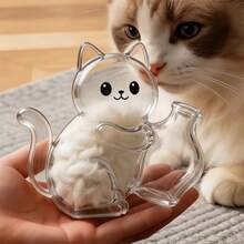 1pc Cat Hair Collector/Cat Whisker Collection Vase, High Transparency Acrylic Cat Shaped Fridge Magnet Suitable For Christmas Gift, Kitten Souvenir, Animal Lover, Home Decor, Holiday Gift. - one-size - View 11