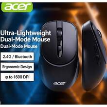 Acer Wireless 2.4G Bluetooth Dual-Mode Mouse, Quiet, Portable, Compact, Business Office, Desktop PC, Apple Laptop Universal Mouse, USB Interface, Black - Wireless Bluetooth Dual-Mode - View 2