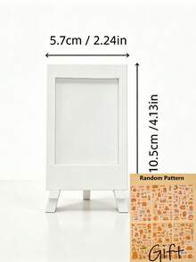 White Mini Instant Photo Frame With Wooden Easel Stand, Reusable Tabletop Picture Display Holder, Small Desktop Photo Ornament, Multi‑Purpose Home Office Desk Decor, Holiday Gift For Friends Family, Birthday & Anniversary Present - Multicolor - View 7