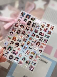 Doll Nail Art Stickers Vintage Aesthetic Niche Personalized Cartoon DIY Nail Decoration Decals - Multicolor - View 4
