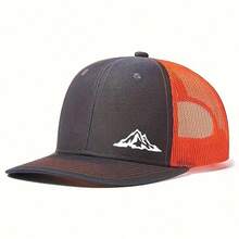 1 mũ lưỡi trai trucker lưới thoáng khí unisex, họa tiết in patchwork hơi cong thời trang, đội ngoài trời - Nhiều màu - Xem 14