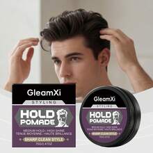 Men's Medium Hold High Shine Hair Wax Pomade For Slick Vintage Slick Back Hairstyle, Daily Styling And Grooming, Easy To Wash, 70g - Hair Wax 1 Jar - View 3