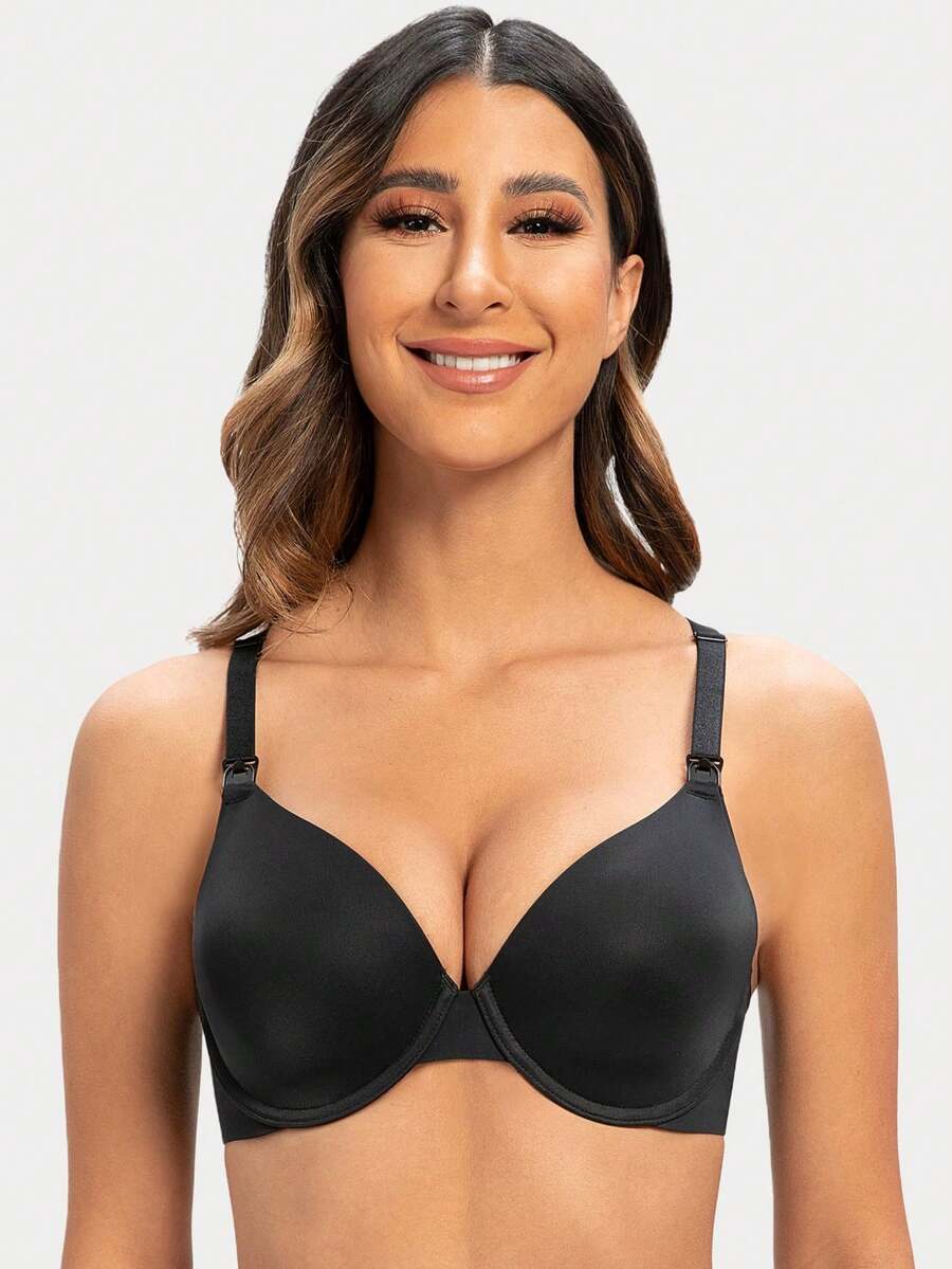 MELENECA Women's Full Coverage Underwire Support Plus Size Nursing Bra