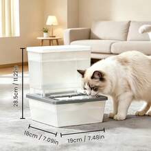 Cat Water Fountain, Dog Water Fountain, Pet Water Fountain, Automatic Cat Water Fountain, No Electricity Required, Precise Flow Control, Separates Clean Water From Dirty Water, Large Capacity, Transparent Design For Easy Refill - 2L - View 4