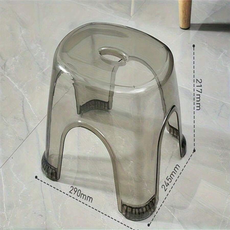 透明スモールスツール 家庭用玄関靴替え椅子 厚手プラスチック腰掛け バスルーム滑り止め低椅子