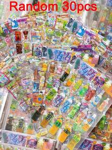 2/30PCS Stiker Makanan Ringan Berkilau Laser Lucu Transparan untuk Memo, Scrapbook, Kerajinan, dan Perlengkapan Alat Tulis - MultiWarna - View 11
