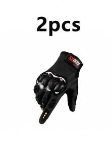 2pcs Full Finger Motorcycle Gloves, Touchscreen Carbon Fiber Knuckle Protection, Off-Road Motorcycle, ATV, Riding, Breathable, Anti-Slip, Shock-Absorbing, Men's And Women's Racing Riding Sports Gear - Multicolor - View 12