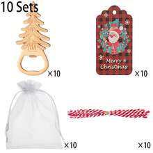 40pcs/10sets Christmas Themed Bottle Openers With Gauze Bags, Cards And Ropes - Perfect For Decorating Christmas Trees, Great Choice For Holiday Gifts And Souvenirs, Also Suitable For Weddings, Halloween, Birthdays, Thanksgiving And Other Holiday Occasions, Christmas Decorations, Christmas, Room Decor, Wall Decor, Christmas - View 8