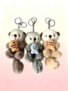 Cute Sea Otter Plush Keychain/Pink, An Excellent Gift For Friends, Relatives And Family - Multicolor - View 4