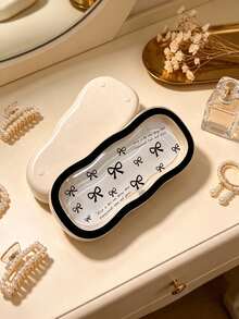 Transparent Floral Print Eyeglass Case, Eye-Catching Portable Shockproof Handheld Eyeglass Storage Box, Vintage Fashion Eyeglass Case, Unisex, Cute Holiday Gift (Random Print Position) - Multicolor - View 4