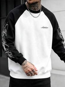 Men Plus Size Zip-Up Sweatshirts - Black and White - View 1