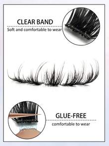 120PCS Adhesive Free Transparent Stem Eyelash Cluster, Pointed Tail False Eyelashes, Segmented Eyelashes, No Need For Glue, Suitable For Beginners To Wear - D - View 3