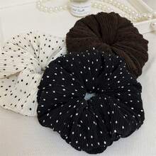 French Gentle Elegant Pleated Polka Dot Scrunchie 2026 Early Autumn New Style Hair Tie Ponytail Bun Hair Accessory - Multicolor - View 12
