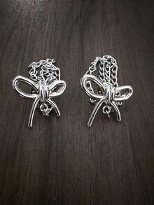 8pcs/Set Multi-Functional Clothing Decoration Clips, Metal Star, Heart, Bow Shape, Pant Leg Hem Cuffs, Sleeve Cuff Fixing Clips, Universal Creative Clothing Decoration Buckle Chain Clips For Shirts And Pants, Pant Leg Shortening And Organizing Tool - Multicolor - View 8