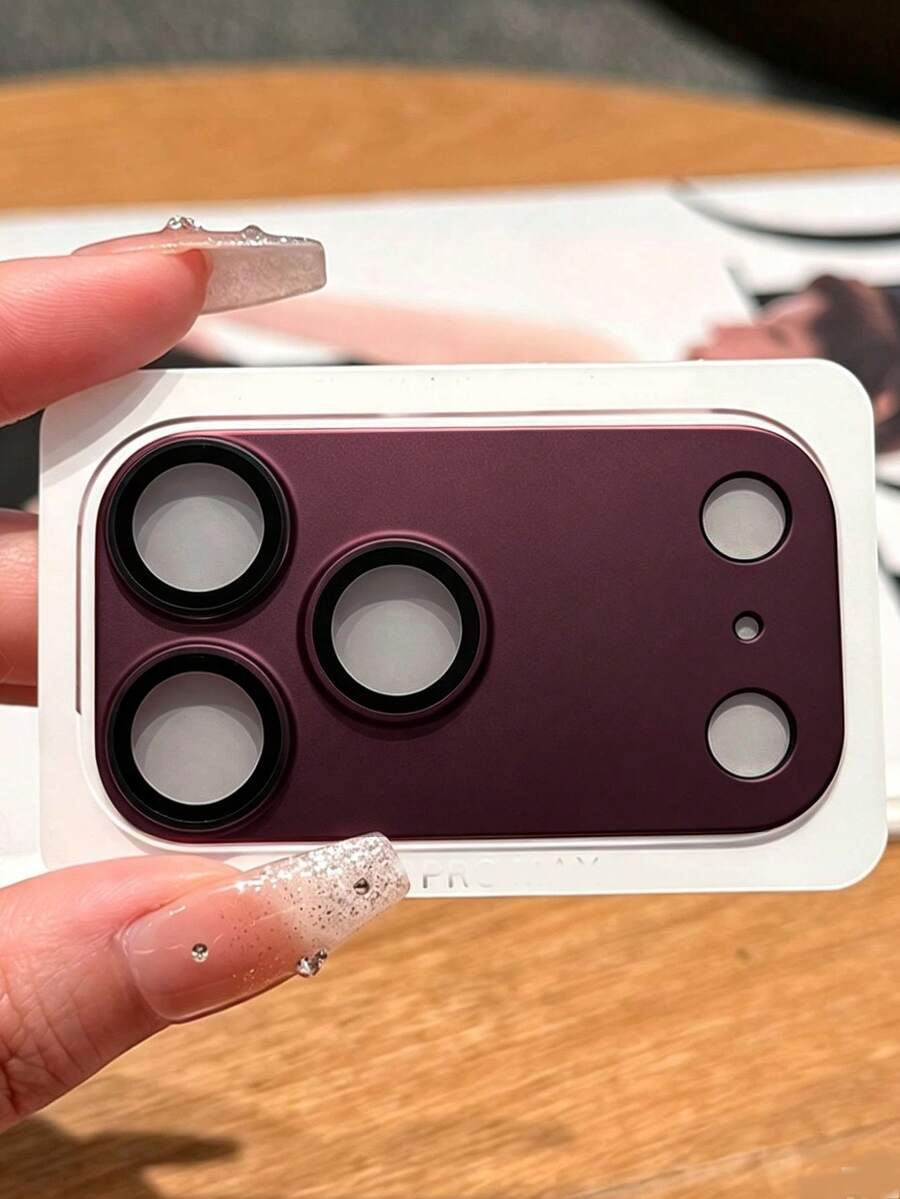 Luxury Matte Camera Lens Protector Compatible With IPhone 18 Pro Max 17 Pro Max Apple 17 Pro 17 High Definition Anti-Scratch Anti-Drop AR Lens Enhanced Protection Film - Burgundy - View 1