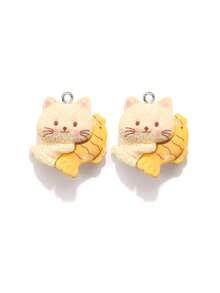10/20/100pcs Resin Jewelry Accessories Cat Holding Fish Kitten Pendant DIY Handmade Bracelet Keychain Necklace Charm - Kitten - View 7