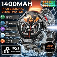 JIAYAOO Men's Outdoor Durable Smartwatch, 1400mAh Extra Large Battery, Built-In Flashlight Outdoor Sports Watch, 1.7-Inch Large Screen, Wireless HD Calling, 120+ Sports Modes, Activity Tracking, IPX8 Waterproof, Compatible With IPhone And Android - View 17
