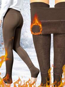 3 Pairs Women's Thermal Lined Stirrup Open Toe Leggings, Colorful Tights, Autumn/Winter Tight Warm Outfit - Multicolor - View 6
