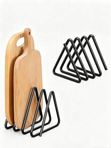 Heavy Duty Metal Cutting Board Rack, Cutting Board Storage Box, Triangle Cutting Board Rack, Space-Saving Cabinet/Countertop Organizer And Pot Rack, Easy To Install, Kitchen Storage Box, Countertop Organizer, Kitchen Storage Organizer - Multicolor - View 3
