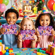 Q-Lia Fashionable Cartoon Girl Group Themed Birthday Card - Multicolor - View 4