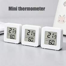 1pc/2pcs/3pcs Mini Indoor Hygrometer Thermometer, Digital Temperature Humidity Meter, High Precision Display, Wall-Mounted, Compact, Portable - White - View 8