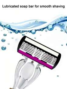 1 Handle + 6/12/18 Replaceable Blades Women's Manual Razor, Floral Pattern Non-Slip Shaving Razor, 6-Blade System, Painless Hair Removal, Suitable For Legs, Underarms, Bikini Area, Travel Supplies, Manual Body Razor, Women's Shaving Razor, Bikini Trimmer - A - View 4