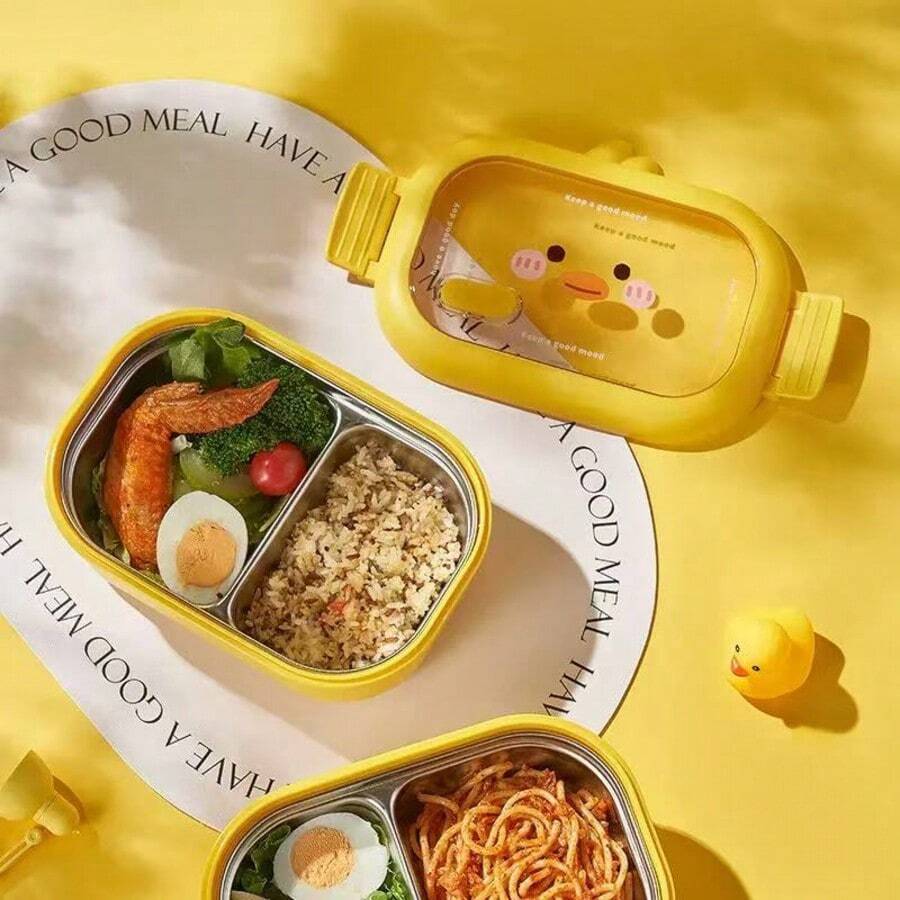 Divided Lunch Box, Double Layer Student Lunch Box, Office Lunch Box, Lunch Box, Water-Insulated Lunch Box, Portable Large Capacity Lunch Box, Easy To Carry, Divided Lunch Box, Student Back To School Supplies, Bento Box, Lunch Box - Multicolor - View 1