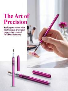 1pc Metal Nail Art Carving Crystal Light Therapy 3D Pattern Pen - Multicolor - View 4