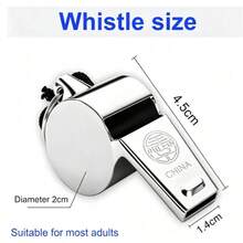 Stainless Steel Whistle, Loud Metal Whistle With Lanyard, Suitable For Referees, Coaches, Lifeguards, Survival, Emergency, Football, Basketball, Hockey And Other Sports. - Multicolor - View 2