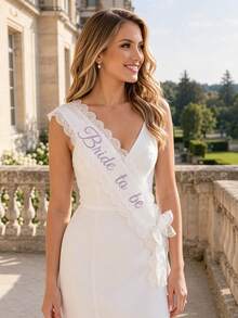 Custom Bride To Be Lace Sash, Embroidered Bridal Shower Sash, Custom Thread, Lace Sash For Wedding, Bachelorette Party Sash, Hen Party Bride Gift, Gift For Wedding, Party. - Multicolor - View 10