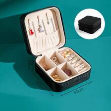 1pc Mini Jewelry Storage Box, Display Box, Travel Jewelry Zipper Box, Suitable For Earrings, Necklaces, Rings, Jewelry Box, Mini Ring And Necklace Storage, Perfect As A Gift For Her On Valentine's Day, Christmas, Halloween, New Year, Aesthetic Design - Multicolor - View 12