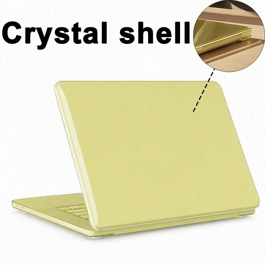 1pc Transparent Laptop Protective Case, Compatible With Macbook Neo 13, Compatible With 13-Inch A3404 A18Pro, Hard PC Transparent Yellow 2026 M5, Shockproof, Available In Black, Blush Pink, Transparent, Indigo Blue, Yellow, Birthday Gift, Back To School Gift - View 1