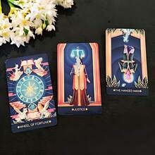 12x7cm Reverse Pupil Tarot, 78 English Cards With Instruction Manual, Suitable For Tarot Oracle Card Enthusiasts, Fans Gift, Christmas Birthday Gift, Party Gathering Divination Card Game - Blue - View 8