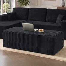 Only Ottoman! Ottoman For Sectional Sofa Couch, Oversized Mid Century Modern Boneless Bench  Modular Sectional Sofa Foot Stools For Living Room Furniture End Of Bed Benches For Bedroom Entryway, Coffee Table Decor No Assembly Rectangular Pouf Ottoman - Ottoman Black - View 1