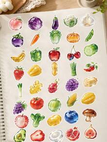 SCXXBSW 50pcs Irregular-Shaped PET Decorative Stickers For Glass, Fruits, And Vegetables; Perfect For Decorating Envelopes, Swivel Chairs, Pen Holders, And Diaries. Ideal For Party Gifts, Rewards, And Holiday Presents. - Sticker - View 7