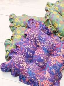 1 buah Bantal Kursi Bulat/Persegi dengan Tepi Bergelombang dan Motif Bunga, Bantalan Kursi Serbaguna Lembut yang Dapat Dicuci, Bantalan Sandaran, Bantalan Kursi Tebal dan Lembut, Cocok untuk Penggunaan di Rumah dan Kantor - Beraneka warna - View 2