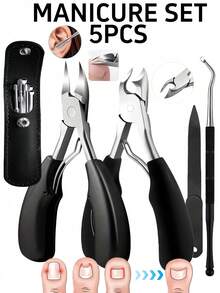6pcs/Set Thick Toenail Clippers For Elderly - Wide Jaw Large Toenail Scissors, Includes Ear Wax Removal Tool, Suitable For Thick Ingrown Nails And Pedicure, Professional Sharp Heavy Duty Nail Clipper, Professional Manicure Care Set, Travel Case, Gift For Friends, Boyfriends And Parents - Multicolor - View 17