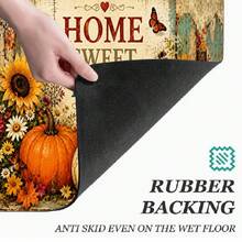 Alfombrilla Absorbente con Estampado Floral & Calabaza de Otoño / Alfombrilla de Secado / Alfombrilla de Secado para Máquina de Café & Platos - Protector de Superficie de Poliéster Absorbente con Respaldo de Goma Antideslizante, Decoración de Encimera de Cocina - Mantel Individual para Bar en Casa & Mesa de Comedor - Multicolor - Ver 9