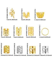 240pcs Alloy Hair Clips Hair Ties Hair Accessories Hair Clips Hair Ropes Suitable For Braided Hairstyles Adjustable Metal Braiding Hair Accessories - Multicolor - View 6