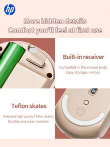 HP Wireless Silent Mouse Mouse Komputer Gaming. Desain Ergonomis untuk Tangan Kanan, Koneksi Stabil 2.4GHz - Cocok untuk Komputer Desktop dan Laptop (Putih Krem dan Hitam) - View 10