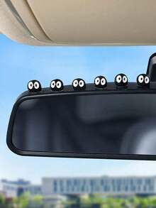 6pcs/10pcs Cartoon Eye Car Decorative Stickers, Creative Car Interior Decoration Accessories, Dashboard Decoration, Center Console And Rearview Mirror Decoration Stickers, Fun Car Interior Styling Accessories - Black - View 9